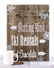 Rustic Snow Lodge Wooden Sign