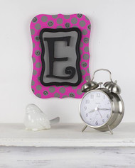 Curly Letter "E" Wooden Plaque