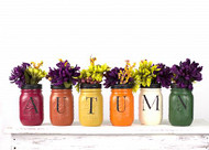 "Autumn" Painted Mason Jars