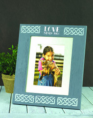 "Love Never Dies" Stenciled Frame