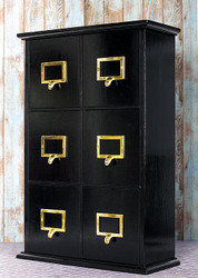 Glossy Black Cabinet with Drawers