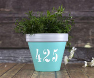 Stenciled Address Terra Cotta Pot