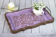 Floral Stenciled Tray