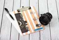 Stenciled Stripes and Camera Clipboard