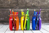 Rainbow-Colored Mason Jar Set