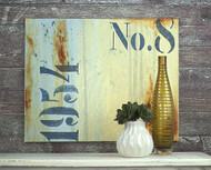 Distressed Stenciled Canvas with Faux Rust