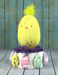 Chalky Finish Easter Chick Centerpiece