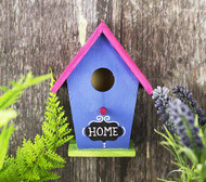 Blue and Pink Mini "Home" Birdhouse