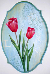 Spring in Pink Tulips Plaque