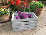 Stenciled Damask Wooden Crate