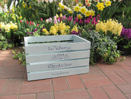 Stenciled French-Themed Wooden Crate