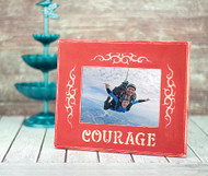 "Courage" Stenciled Frame