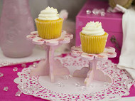 A Pair of "Rosy" Decoupaged Cupcake Stands