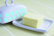 Polka Dot Stenciled Butter Dish