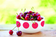 Stenciled Red Polka Dot Bowl