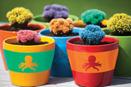 Bright Stenciled Octopus Pots