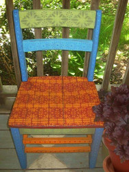 Colorful Stenciled Boho Chair