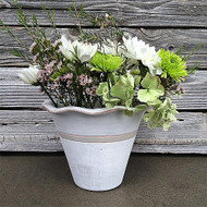 Handpainted Chalky Finish Rustic Chic Flower Pot