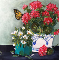 Summer Blooms Wood Panel Still Life