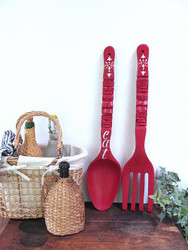 Giant Fork and Spoon Makeover with Chalky Finish