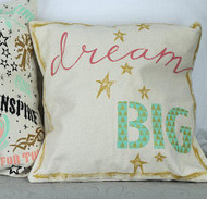 Dream BIG Stenciled Throw Pillow
