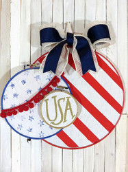 Patriotic Embroidery Hoop Door Décor