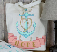 Stenciled "Hope" Anchor Tote Bag