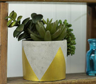 Gold Metallic Geometric Succulent Pot