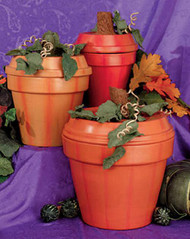 Terra Cotta Pot Pumpkin Trio for Fall Decor