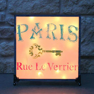 Stenciled Parisian Shadow Box Lamp