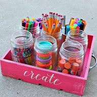 "Create" Stenciled Back-to-School Caddy