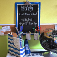 Back-to-School Chalkboard and Book Organizer