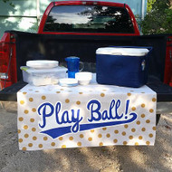 "Play Ball" Tailgating Tablecloth with Polka Dots