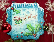 Guide My Sleigh Tonight Painted Plaque