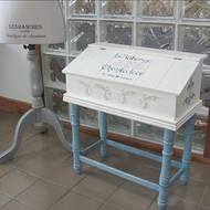 Stenciled French-Themed Chalky Finish Chest