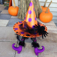 Glitter Polka Dot Witch Hat with Feet