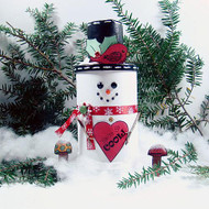 Snowman Cookie Container with Heart