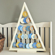 Tree Advent Calendar with Wooden Ornaments