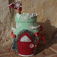 Mixed Media Santa's Workshop Cookie Container