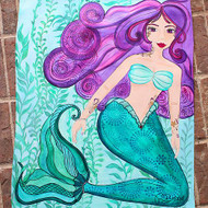 Under the Sea Mixed Media Floor Cloth