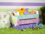 Egg Painted Easter Crate Basket