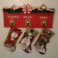 "Santa Stop Here" Stocking Hanger