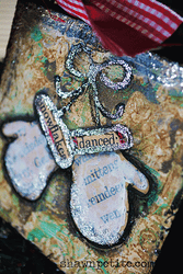 Mixed Media Christmas Mitten Ornament