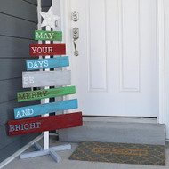 "Merry and Bright" Wooden Slat Christmas Tree