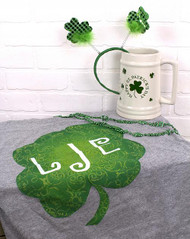 Stenciled Monogram Shamrock Shirt