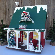 Embellished Holiday Cabin with Snow