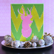 Bright Deer Head Canvas with Chevrons