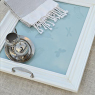 Frame Turned Serving Tray with Etched Glass