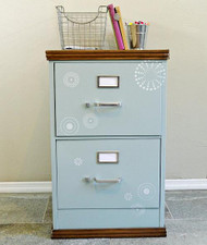 Filing Cabinet Update with Wooden Top and Trim