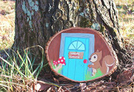 Painted Gnome Door Wooden Slice